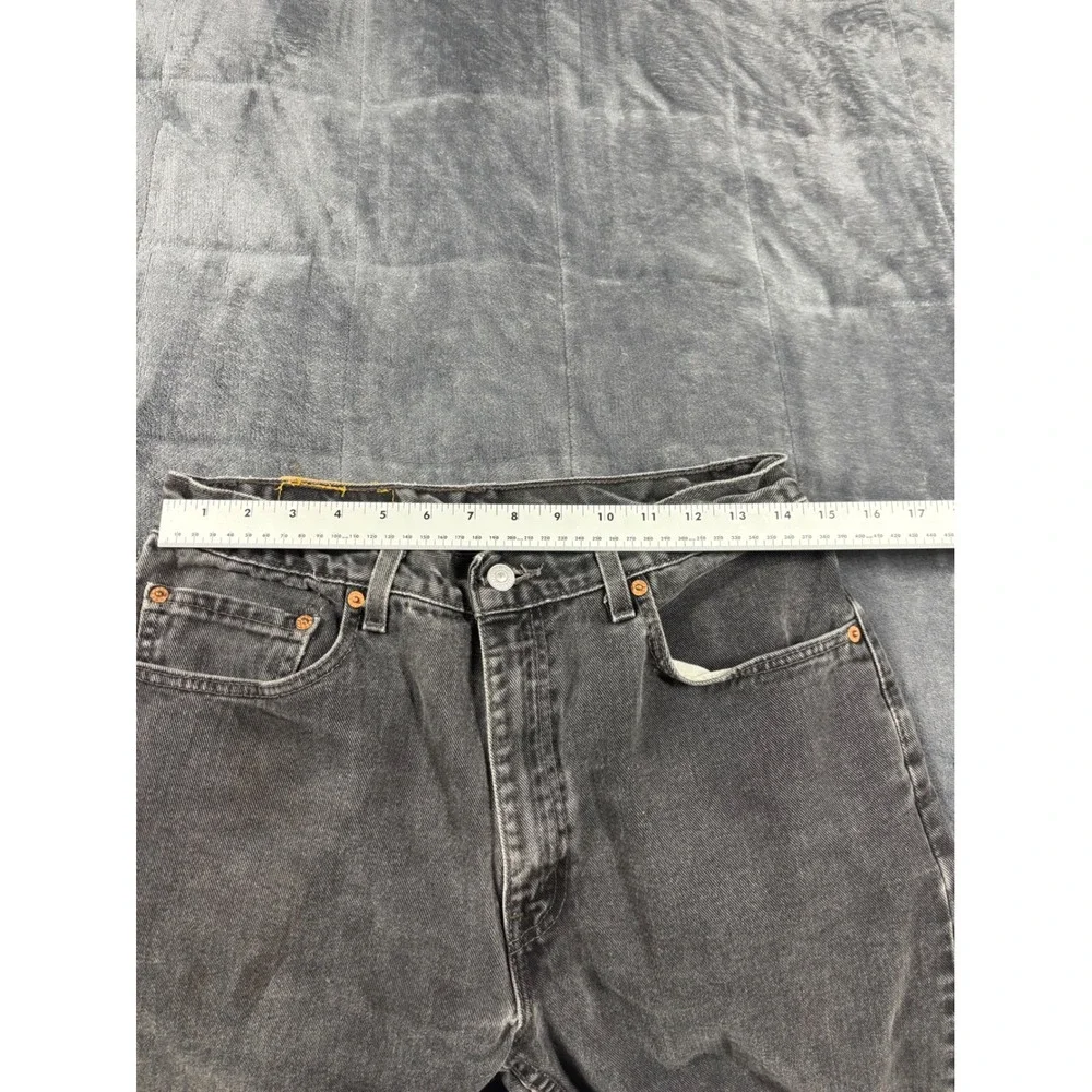 Levis 505 Mens Vintage Made in USA Faded Black Straight Leg Denim Jeans 33x34